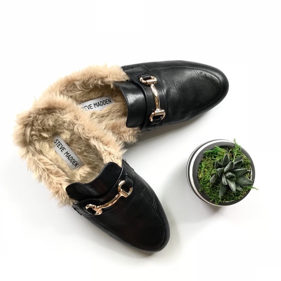 Steve Madden Shoes - Steve Madden Leather Fur Jill Loafers